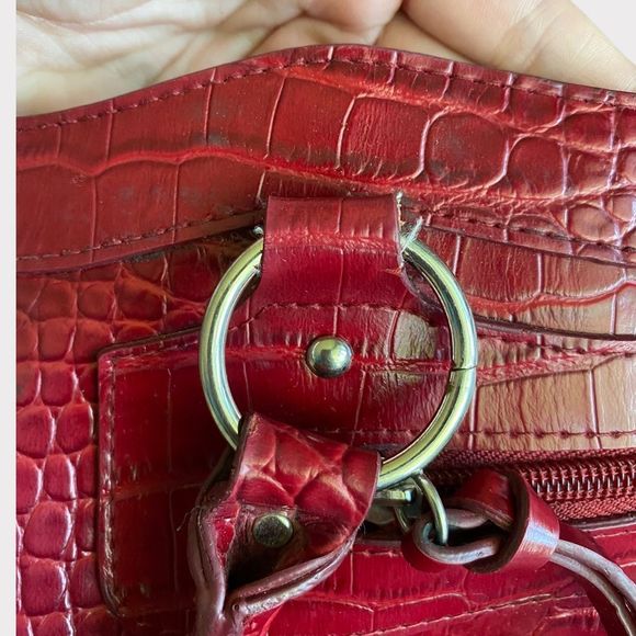 Cleo | Red Faux Snakeskin Purse - Picture 7 of 9